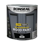 RONSEAL 10 Year Weatherproof 2 in 1 Wood Paint Black Gloss 2.5 Litre