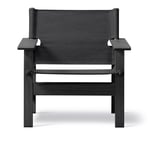 Fredericia Furniture - The Canvas Chair, Black lacquered oak, Black canvas - Fåtöljer - Børge Mogensen - Svart - Naturmaterial/Trä