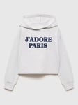 Mango Kids' J'Adore Paris Sweatshirt, Lt Pastel Grey