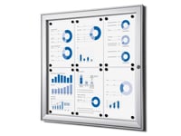 Twin Whiteboard Hängare För Inomhus Och Utomhus Med Skydd - 6 X A4 Silver 7410X23x6960mm (1St)