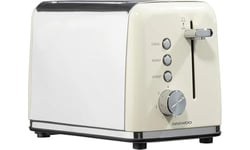 Daewoo Kensington, Toaster 2 Slice, Stainless Steel, Removable Crumb Tray, Defrost, Reheat And Browning Controls, Cancel Function, High Lift Lever, Easy To Clean, Cream