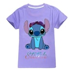 7-14 år Barn Tonåringar Pojkar Flickor Lilo And Stitch T-shirts Printed sommartröjor Presenter Purple 11-12Years Purple