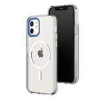 RhinoShield Coque Clear Compatible avec Magsafe pour [iPhone 12/12 Pro]|Force magnétique supérieure,Haute Transparence et résiste au jaunissement.Personnalisable-Contourobjectifsphoto Bleu Cobalt