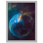 NASA Hubble Space Telescope Bubble Nebula NGC 7635 Cassiopeia Artwork Framed Wall Art Print A4