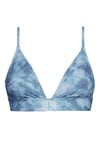 Calvin Klein Womens KW0KW02121 CK Authentic Triangle Bikini Top - Blue Polyamide - Size Medium