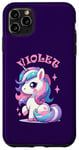 Coque pour iPhone 11 Pro Max Motif licorne violet pour fille