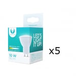 LED-lampe GU10, 1W, 230V, 4500K, 5-pk, Hvit nøytral