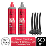 Bed Head By TIGI Resurrection Shampoo & Conditioner Set with Hair Clips 2x600ml