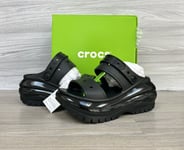 Crocs Mega Crush Sandals Size UK 7 New Box Black Slip On Holiday Platform Wedge