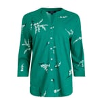 Weird Fish Womens/Ladies Clara Leafy Floral Jersey Slub Organic Shirt (Evergreen) - Dark Green Cotton - Size 16 UK