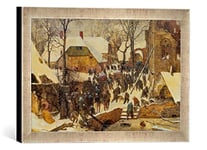 Kunst für Alle 'Image encadrée de Pieter Brueghel l'Ancien L'adoration des Rois dans la Neige Impression d'art dans Le Cadre de Haute qualité Photos Fait Main, 40 x 30 cm, Argent, Raya