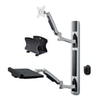 StarTech Wall Mount Workstation  VESA Mount For 32" Monitors (22lb/10kg)  Fully Articulating Arms For Single Monitor Mount & Keyboard Tray  Includes