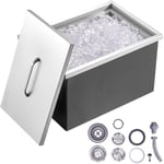 Bac a Glace Encastrable 43,5 l 558x430x306 mm Boite Isotherme pour Glace avec Couvercle en Inox Alimentaire Conservateur a Glacons pour Boissons