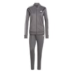 adidas Women's Essentials 3-Stripes Track Suit Tracksuit, Charcoal/White, L Tall