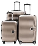 Hauptstadtkoffer Mitte - Lot de 3 Valises - Valise Bagage à Main 55 Cm, Valise Moyenne 68 Cm + Grande Valise de Voyage 77 Cm, Coque Rigide ABS, TSA, Champagne