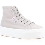 Superga 2708 HI Top Cotton WoMens Grey Colomba/White Avorio Boots material_cotton - Size UK 3.5