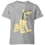 Disney Pluto Sitting Kids' T-Shirt - Grey - 3-4 Years