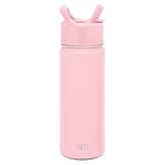 Simple Modern Gourde Enfant Isotherme avec Paille | Gourde Sport Adulte en Acier Inoxydable | Summit | 530ml | Blush