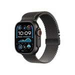 Apple Watch Ultra 2 (49 mm GPS + Cellular) Montre de Sport connectée avec Boîtier en Titane Noir et Bracelet Milanais Titane Noir (Large). Suivi de l’activité, GPS Haute précision, Neutre en Carbone