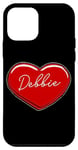 Coque pour iPhone 12 mini Debbie Cœur dessiné à la main avec inscription « First Name Hearts I Love Debbie »