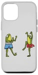 Coque pour iPhone 12/12 Pro Duo grenouille avec poses idiotes, grenouille amusante