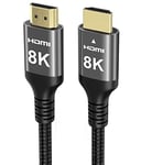 Ubluker 8K Câble HDMI 20M, Nylon tonné Câble Haute Vitesse HDMI® 4k 120Hz 2k 165Hz 8k 60Hz 12bit eARC ARC Dolby Atmos HDR10+ HDCP2.3 Compatible pour PC TV moniteur ordinateur portable Mac PS5 Xbox