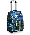 Seven Sac à Dos à Roulettes, Bleucamo Boy, Sac à Livres à Roulettes, 2 En 1, Sac à Dos + Trolley, Filles et Garçons, pour L'École, le Sport, les Loisirs, Pochette pour Ordinateur Portable, Rose