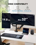 HUANUO Taller Dual Monitor Stand Long Arms for 13 to 32 inch Screens, Monitor 75