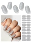 Wahrshei Vernis Autocollant UV | Diamant Pailleté Autocollant Ongle Gel UV | 20pcs Film pour Ongles Autoadhésif | Gel Nail Stickers, Autocollants et Pochoirs Pour Nail Art