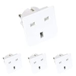 GEFOM 25371 Adaptateur DE Voyage France Male 16A+T/Angleterre Femelle, Blanc, Paquet de 4