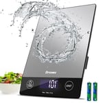 Drcowu Large Display Kitchen Food Scales, 10kg/22lb Digital Weighing Scales for Cooking Baking Keto Meal Prep, Electronic Balance Gram Oz Scale, 1g/0.1oz Accuracy, Tare Function