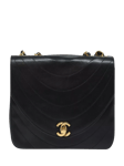 Pre-loved CHANEL CC Turn Lock Half Moon Single Flap Bag, Black