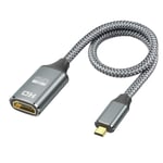 Micro Hdmi Vers Hdmi 4K@60Hz, 30Cm Cable Micro Hdmi Vers Hdmi, Câble Nylon Tressé, Convertisseur Compatible Avec Raspberry Pi 4, Hero 7, Asus Zenbook, Yoga, Pr En Charge 3D, Ethernet, Arc