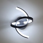Lampe LED Murale Moderne, Applique Murale Spirale Noire, 20W Créativité Design Incurvée Métal Applique Acrylique, Blanc Froid Convient pour Salon,
