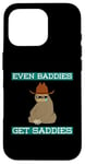 Coque pour iPhone 16 Pro Even Baddies Get Saddies Funny Sloth Cowboy Blague