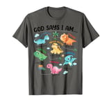 God Says I Am Funny Dinosaur Bible Verse Christian Kids Boys T-Shirt