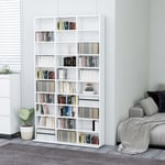 Bonnevie - tagère de Rangement pour cd/dvd Bibliothèque - pour Bureau Salon Chambre Cuisine Blanc 102x16x177,5 cm Bois d'ingénierie BV677856 Blanc