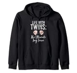 Life with Twins the ultimate Tag Team Twin Mom Zip Hoodie