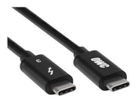 Owc Premium - Thunderbolt-Kabel - 24 Pin Usb-C (Hann) Til 24 Pin Usb-C (Hann) - Thunderbolt 3 - 70 Cm - Reversible Kontakter, Usb Power Delivery (5 A, 100 W), 5K-Støtte - Svart