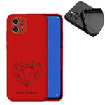 Coque rouge OPPO Reno 2Z coeur noir personnalisee