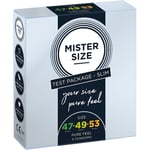 Mister Size Passion & Love Condom sets Suppea maistelusarja 47-49-53 1x kondomi koko 49 + 57 64 3 Stk.