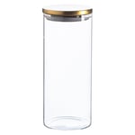 Argon Tableware Glass Storage Jar with Metal Lid - 1.5 Litre