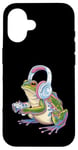 Coque pour iPhone 16 Costume de grenouille en peluche pour adulte