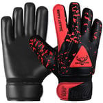 BEAST RAGE Gants de Gardien de But pour Enfants,Gants de Gardien de But pour Enfants avec Double Support de Poignet (Rouge, Size 2 Suitable for 4 to 5 Years Old)