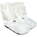 Northix - Hot Boots Deluxe, Chaussons Chauffants - Blanc