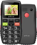 Unlocked Artfone C1, Easy-to-Use Big Button Mobile, Elderly Phone with SOS, Blac