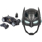 BATMAN DC Comics, Batmobile Remote Control Car, Easy to Drive, Compatible Figures & DC Comics, Armor-Up Mask with Visor, 15+ Sounds and Phrases, Lights Up, Batteries Included