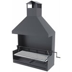 Fm Calefaccion - Barbecue bbq au charbon et bois 100 cm grille inox - Avec élevateur paravents et hotte