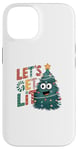 iPhone 14 Let's Lit Funny Cute Green Christmas Tree Lights Case