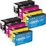 GILIMEDIA PGI-1500XL 1500XL Cartouches d'encre pour Canon Maxify 1500XL PGI-1500 compatibles pour Canon Maxify MB2150 MB2750 MB2350 MB2050 MB2155 MB2300 MB2755 (2 Noir Cyan Magenta Jaune, 8 Pack)